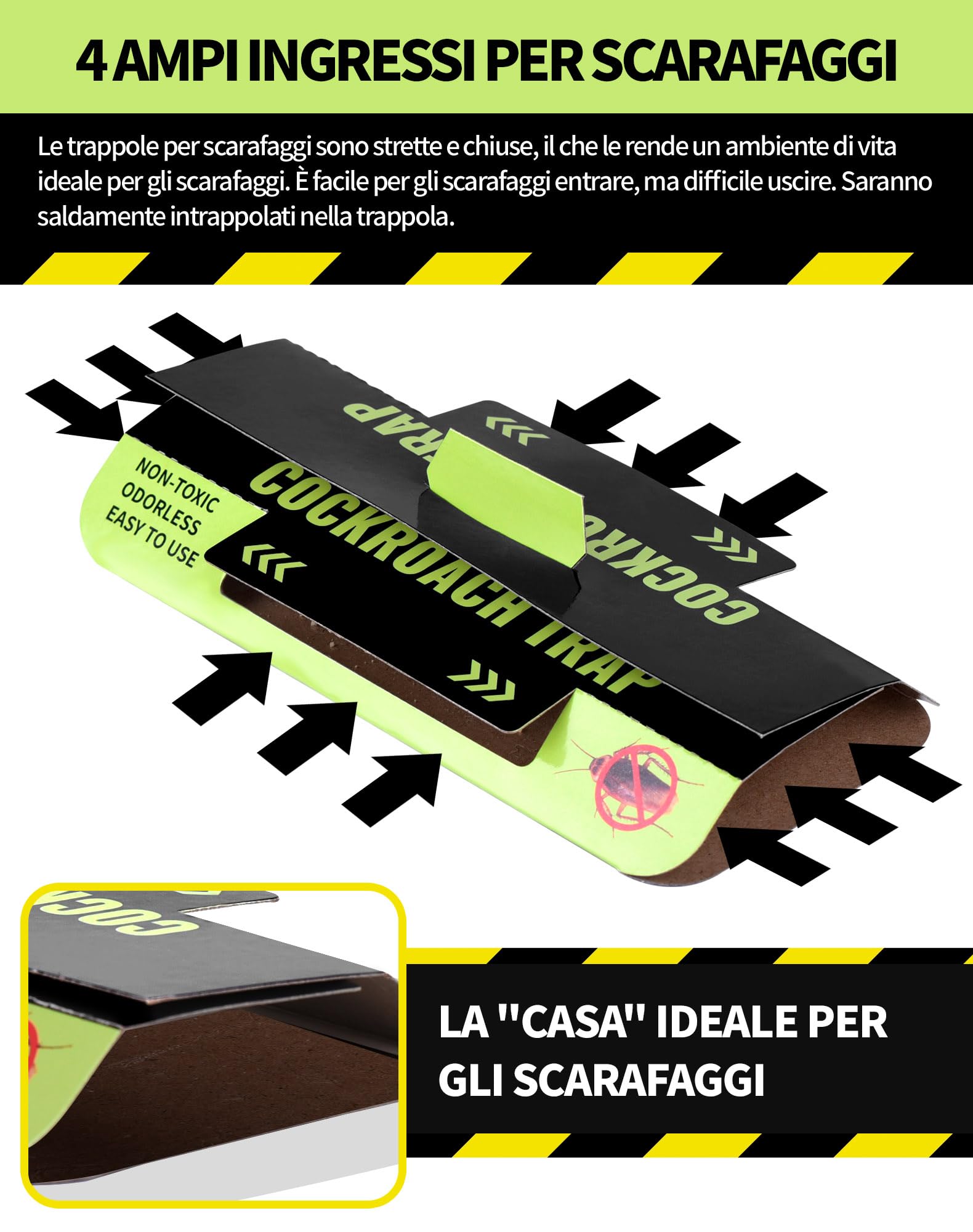 30 Pezzi Trappole Scarafaggi e Blatte Atossico e Insapore Trappola per Eliminare Scarafaggi Anti Blatte per Casa, Cucina, Soggiorno, Bagno, Ufficio, ecc, Proteggi i Bambini e gli Animali Domestici