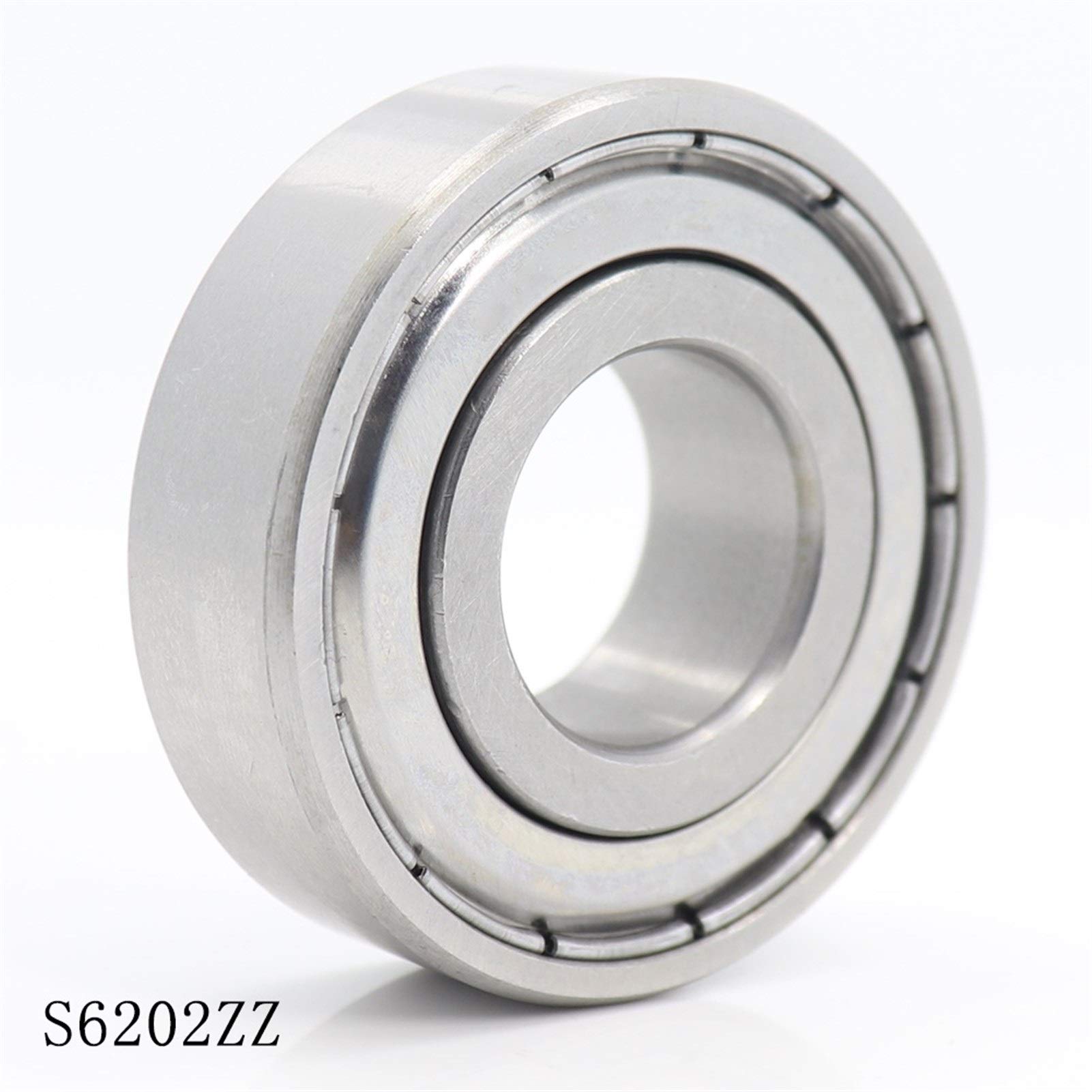 Rodamiento de Ranura Profunda S6202ZZ S6202Z ABEC-1 S6202 Z ZZ S 6202 440C Rodamientos de Bolas de Acero Inoxidable 15 * 35 * 11 mm