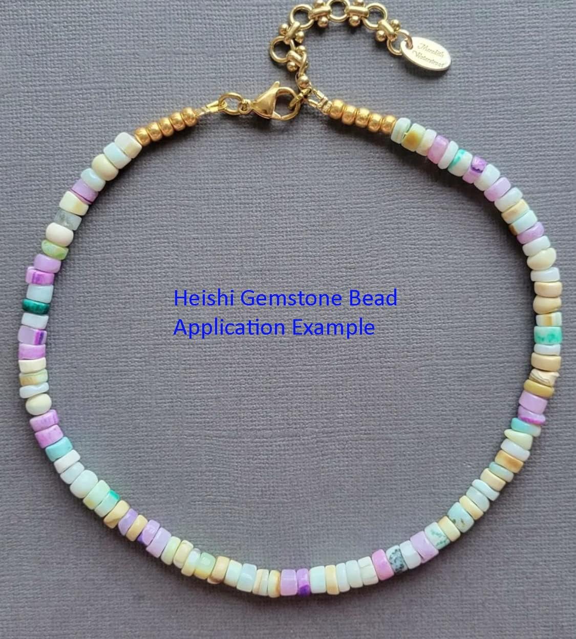 Adabele 14.5 Inch Natural Turquoise Blue Howlite Healing Gemstone 4mm x 2mm Small Heishi Tube Rondelle Beads Gem Stone Spacer (150-160pcs) for Jewelry Making GH-C17 - Image 8
