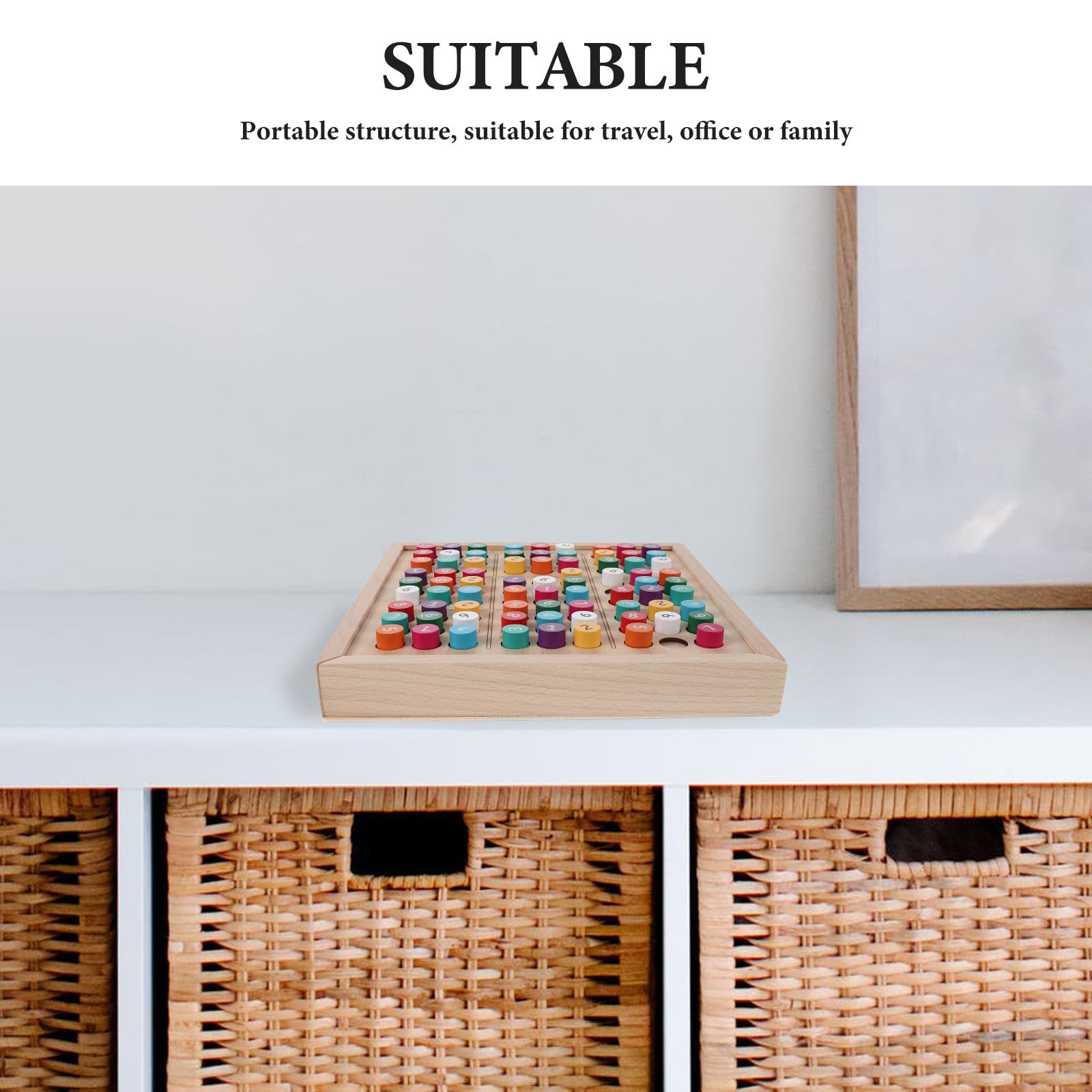 Vaguelly Juego de Mesa de Sudoku: Tablero de Sudoku de Madera de Colores con cajón y 81 Rompecabezas para niños. Divertido Juego de matemáticas Educativo de Madera para el Aprendizaje en casa y la