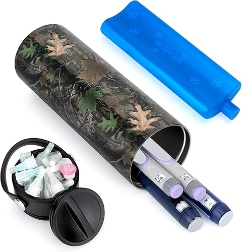 YOUSHARES Estuche de viaje para enfriador de insulina, botella de refrigeración no eléctrica de 48 horas con paquete de hielo aprobado por la TSA,