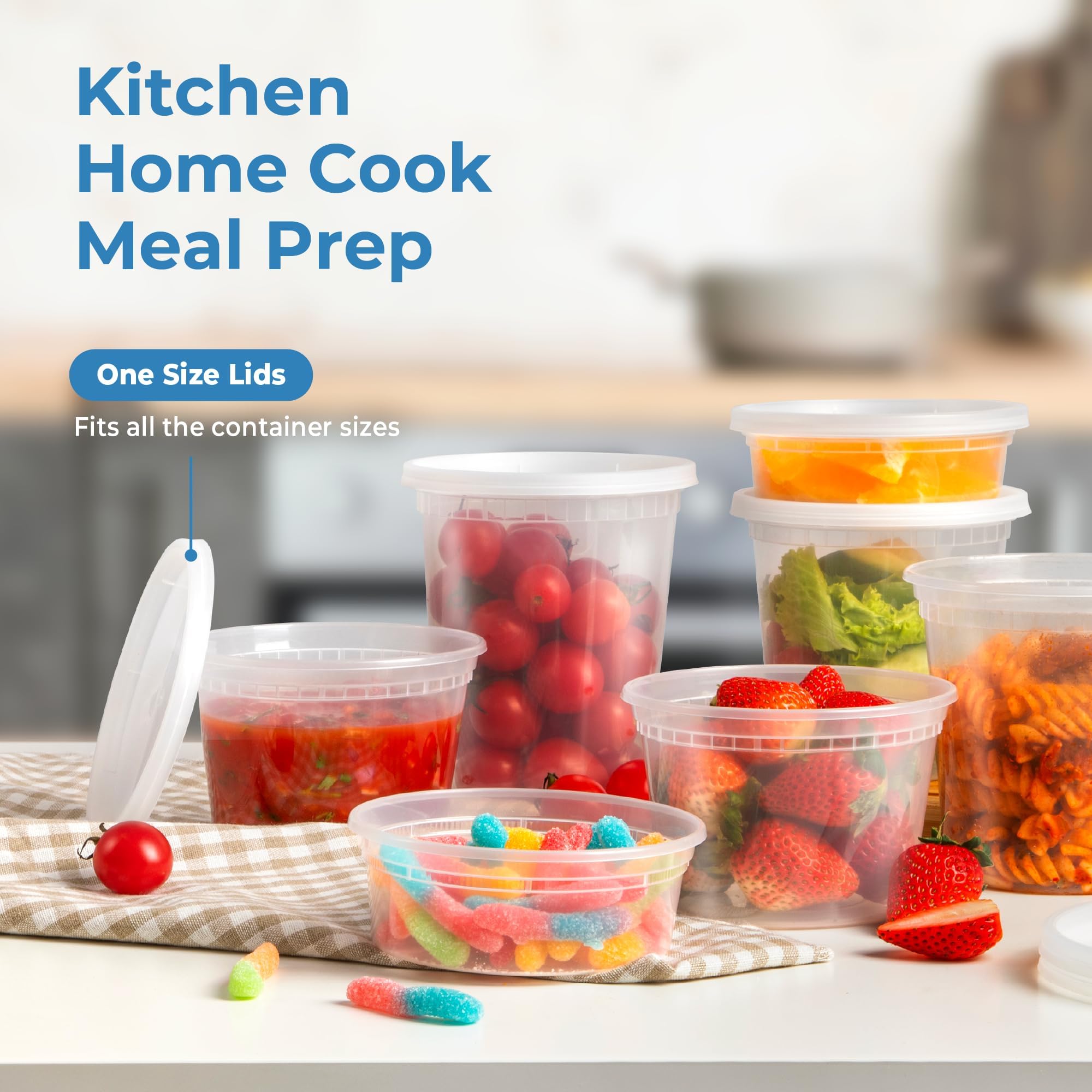 Amazon｜Fit Meal Prep 40個パック 16 32オンス 蓋付きデリコンテナ