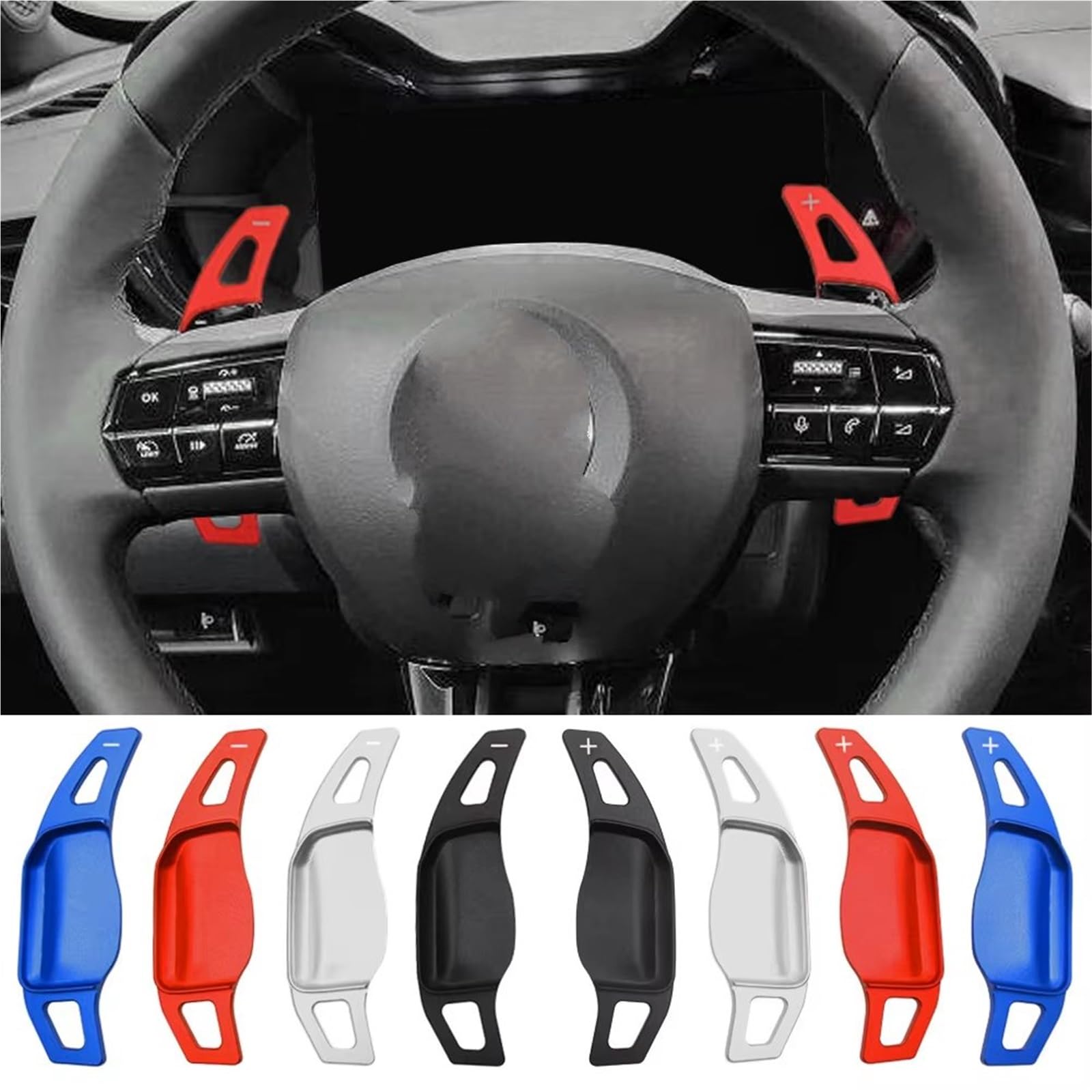 Compatibile Con Alfa Per Romeo Per Junior Per Hybrid 2025 2024 Accessori Per Auto, Adesivi Per Estensione Cambio Al Volante Paletta Cambio Volante(Rosso)