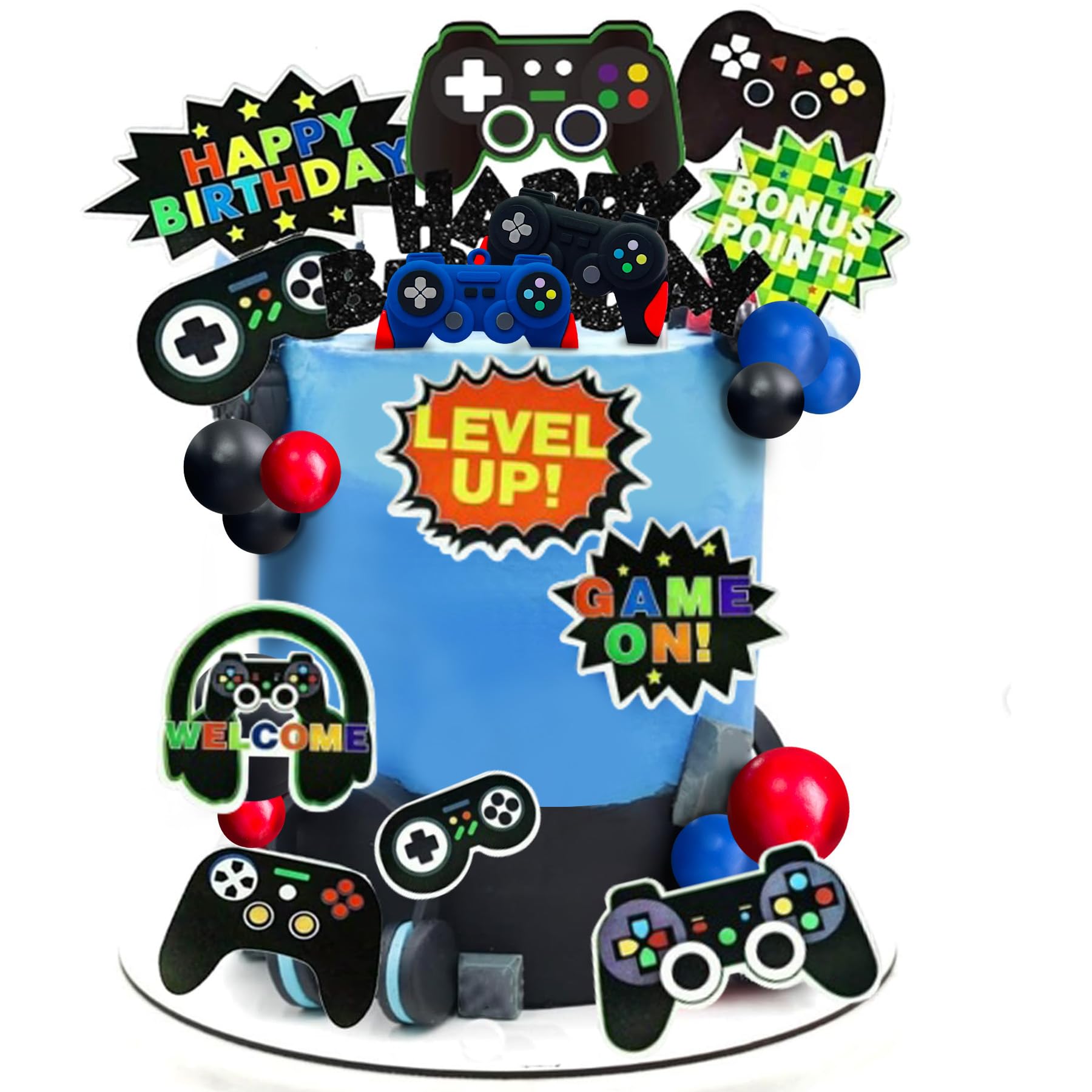 Snapklik.com : 36 PCS Video Game Cake Toppers Game Console Controller ...
