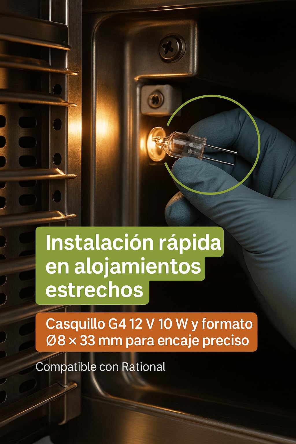 93GS10035 Ampoule halogène à culot G4 pour four Résistante jusqu’à 500 °C 12 V