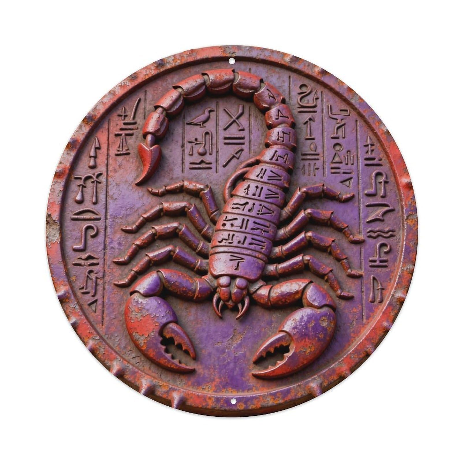 Egypt Serket Scorpion Goddess Hieroglyph Metal Tin Sign Plaque
