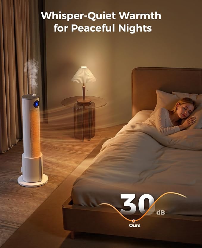 Calefactor Eléctrico Portátil Torre 1500W 120V con Termostato y Humidificador miniatura 8