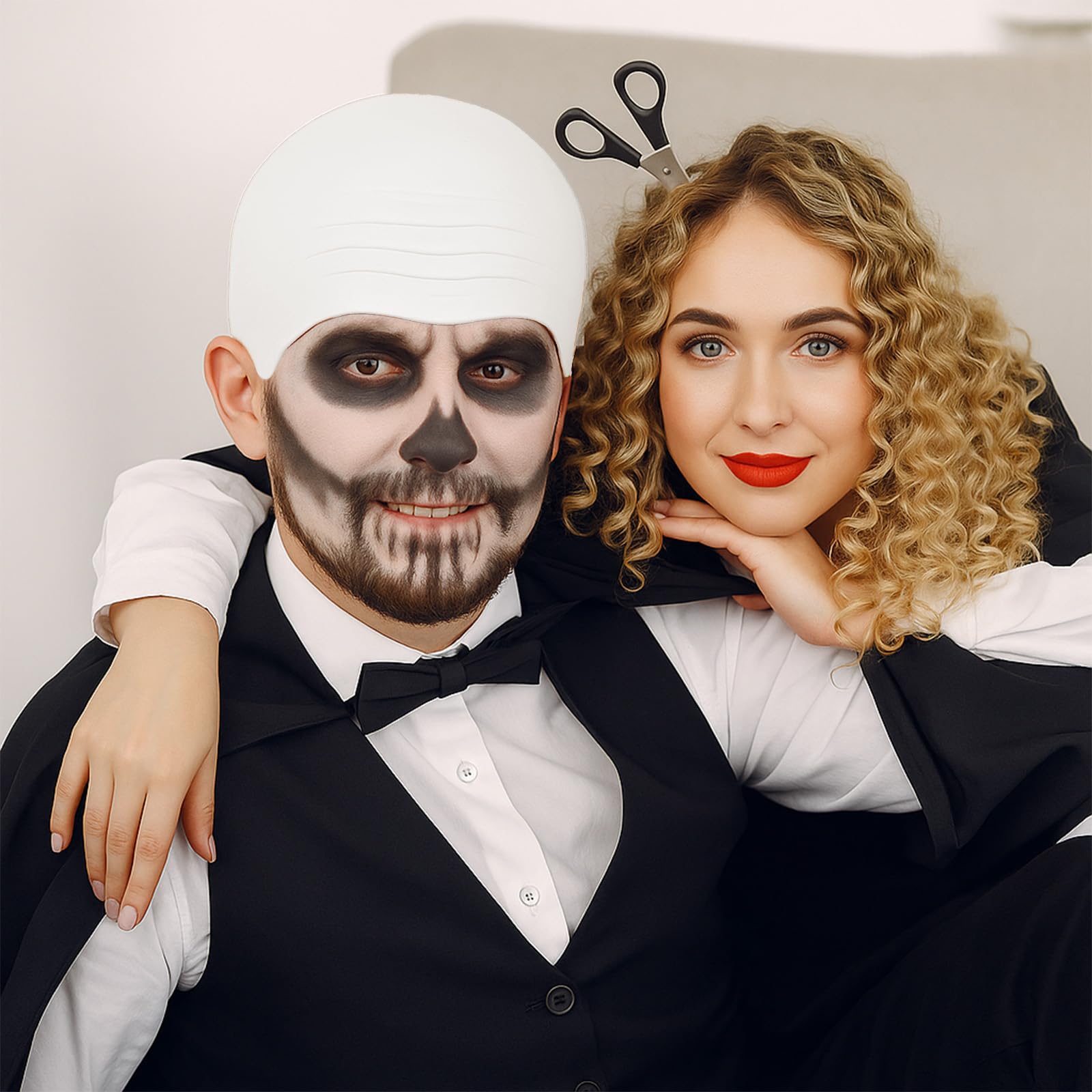GWAWG Łysa czapka z czepkiem pod perukę, lateksowa łysa skóra głowy dla dorosłych i dzieci, czepki przylegające jako akcesoria kostiumowe, fantazyjny strój na Halloween, cosplay, teatr, makijaż, sesję