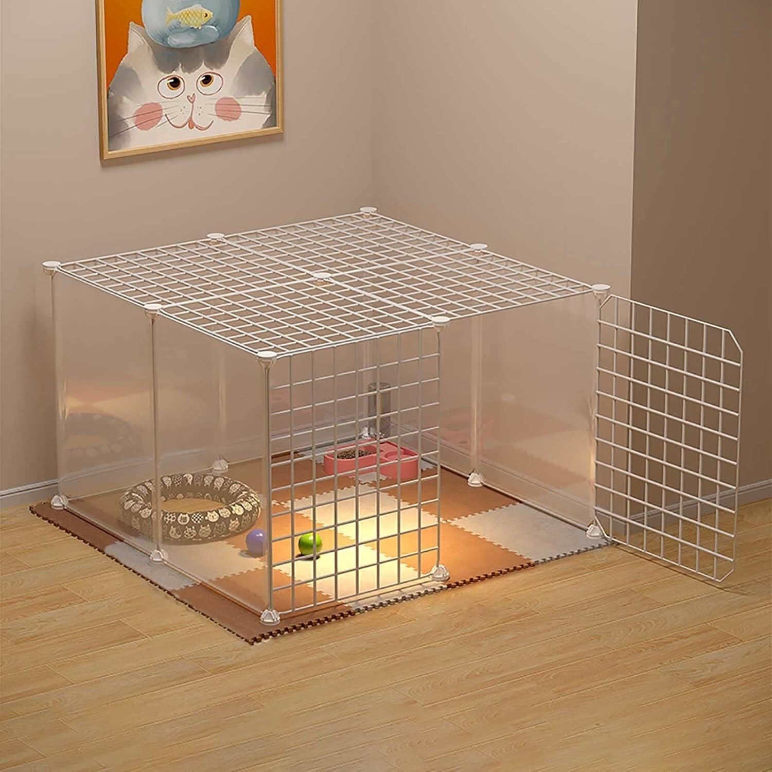 Ventilazione Gabbia for Gatti: Piccola, in Metallo, smontabile e Facile da Pulire(75x75x47cm)