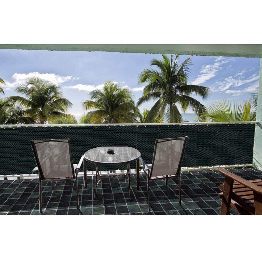 Odporny na warunki atmosferyczne, zielony żagiel przeciwsłoneczny, 90 x 700 cm, przepuszczalna tkanina z oczkami i sznurkiem, na balkon, taras, do ogrodu i boiska sportowego, ochrona przed