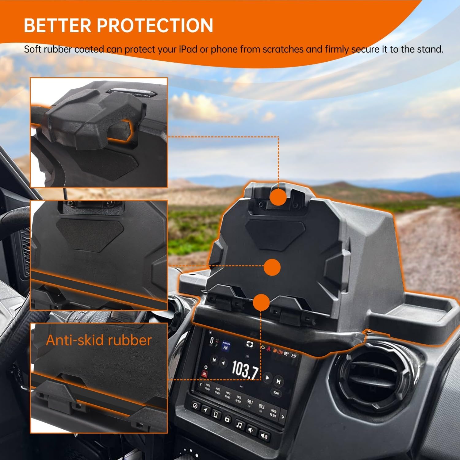 Electric Device Tablet Holder for Ranger XD 1500, Adjustable GPS Mount Phone Holder Storage Box Compatible with Polaris Ranger XD 1500/Crew XD 1500 Northstar Ultimate Accessories 2024+