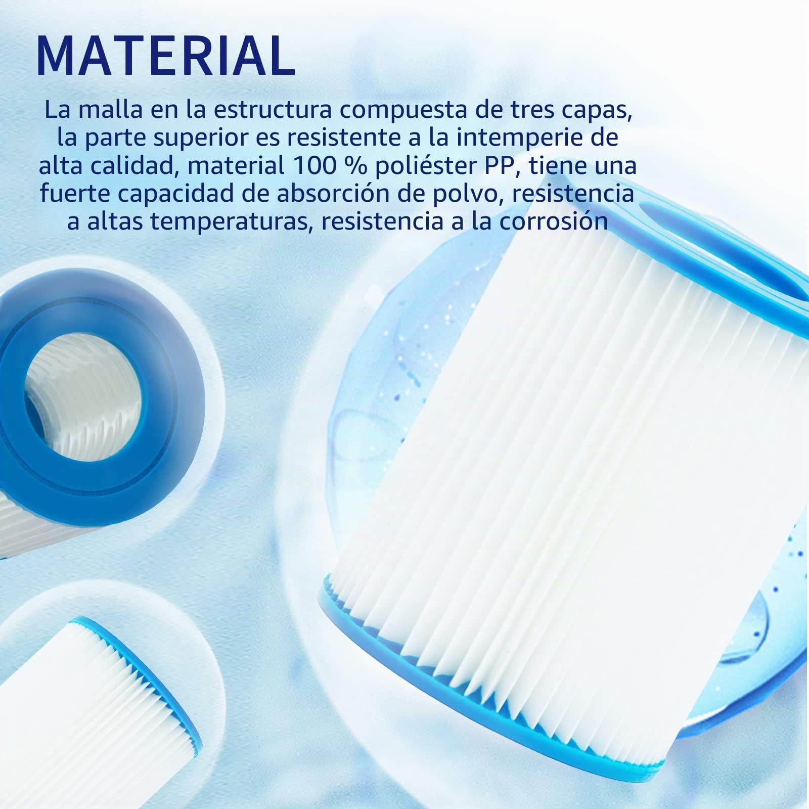 YANHUA Filtro de Filtro Tipo II, Piscina Filtro tamaño 2, para 58383/58381/58093/58094, Cartuchos de Filtro de Papel (4)