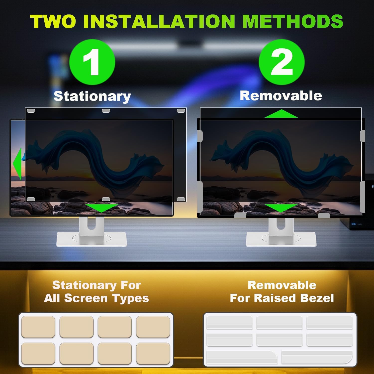 Privacy Screen for 20 Inch 16:9 (44.2x24.9cm) Computer Monitor - Blue Light Filter & Anti-Glare, Removable Screen Privacy Shield | PC Protector Film for Office