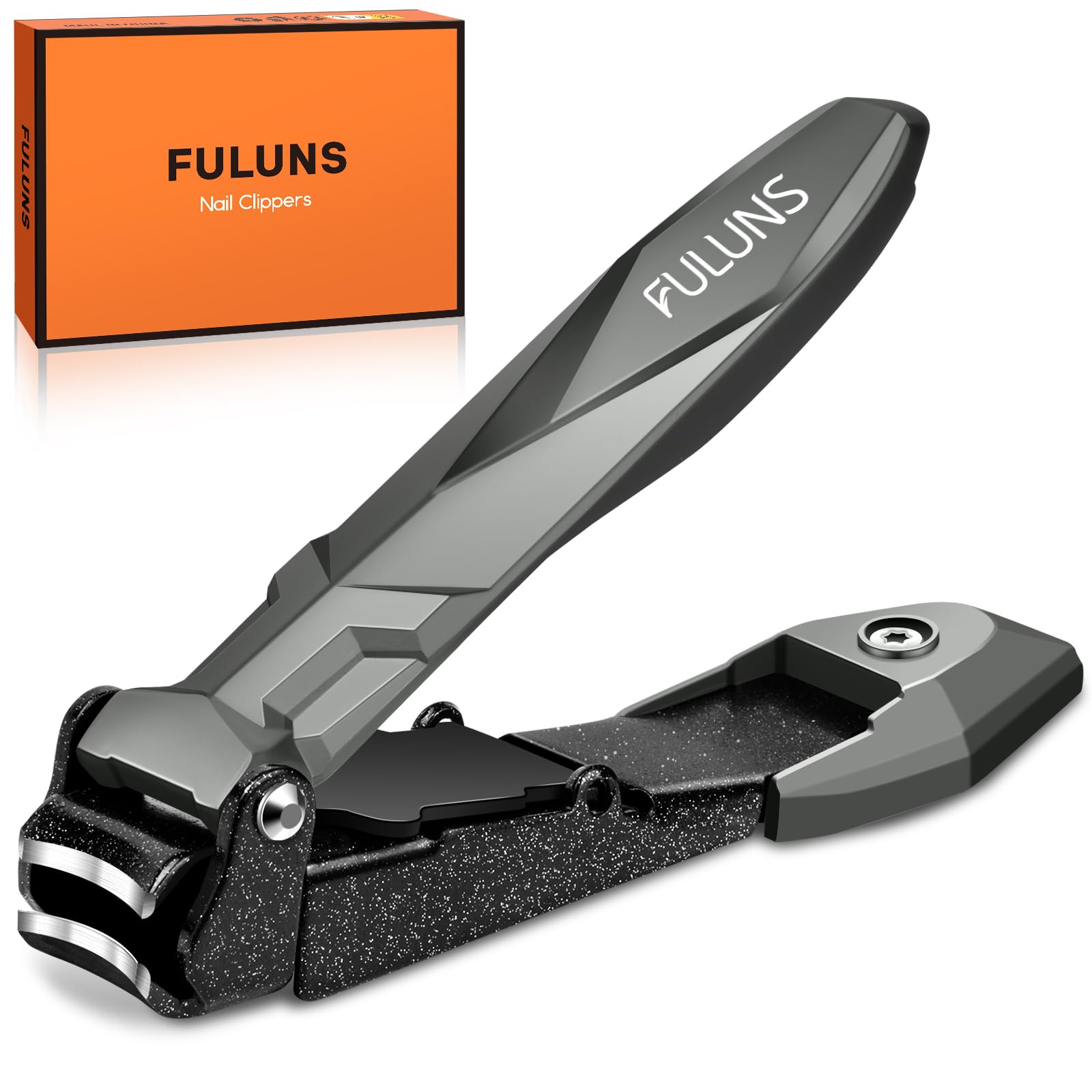 Cortaúñas para hombres con receptor, cortaúñas resistente sin salpicaduras, para personas mayores, autocoleccionable, ultra afilado, cortaúñas para manos y pies, cortador de uñas para mujeres y
