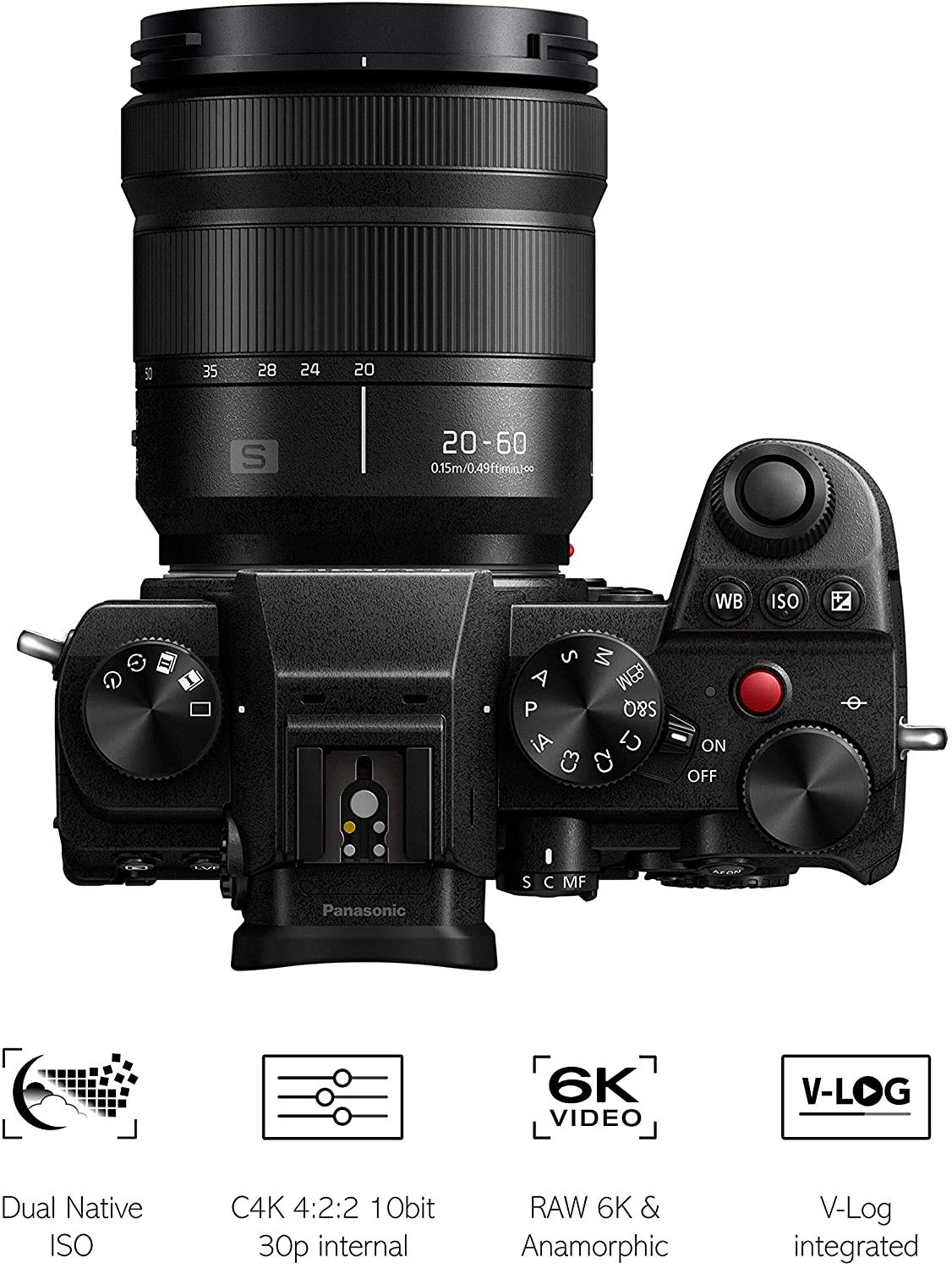 Panasonic LUMIX DC-S5GR-KIT S5 Full Frame Mirrorless Camera Body, 4K 60P Video Recording with Flip Screen and Wi-Fi, L-Mount, 5-Axis Dual I.S, (Black) and Vlogging Grip [Amazon Exclusive]