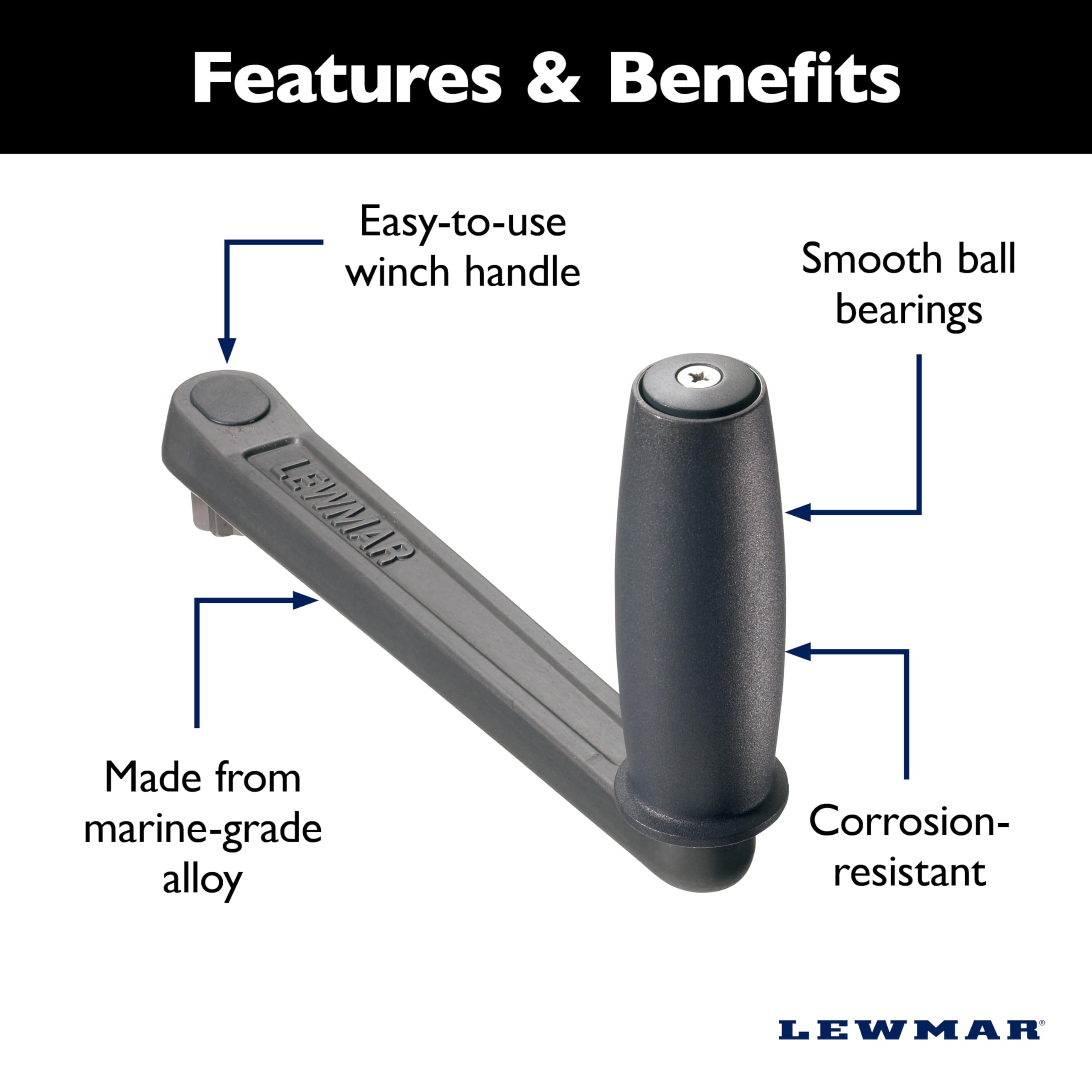 Lewmar® Mango de cabrestante de aluminio de 8 pulgadas