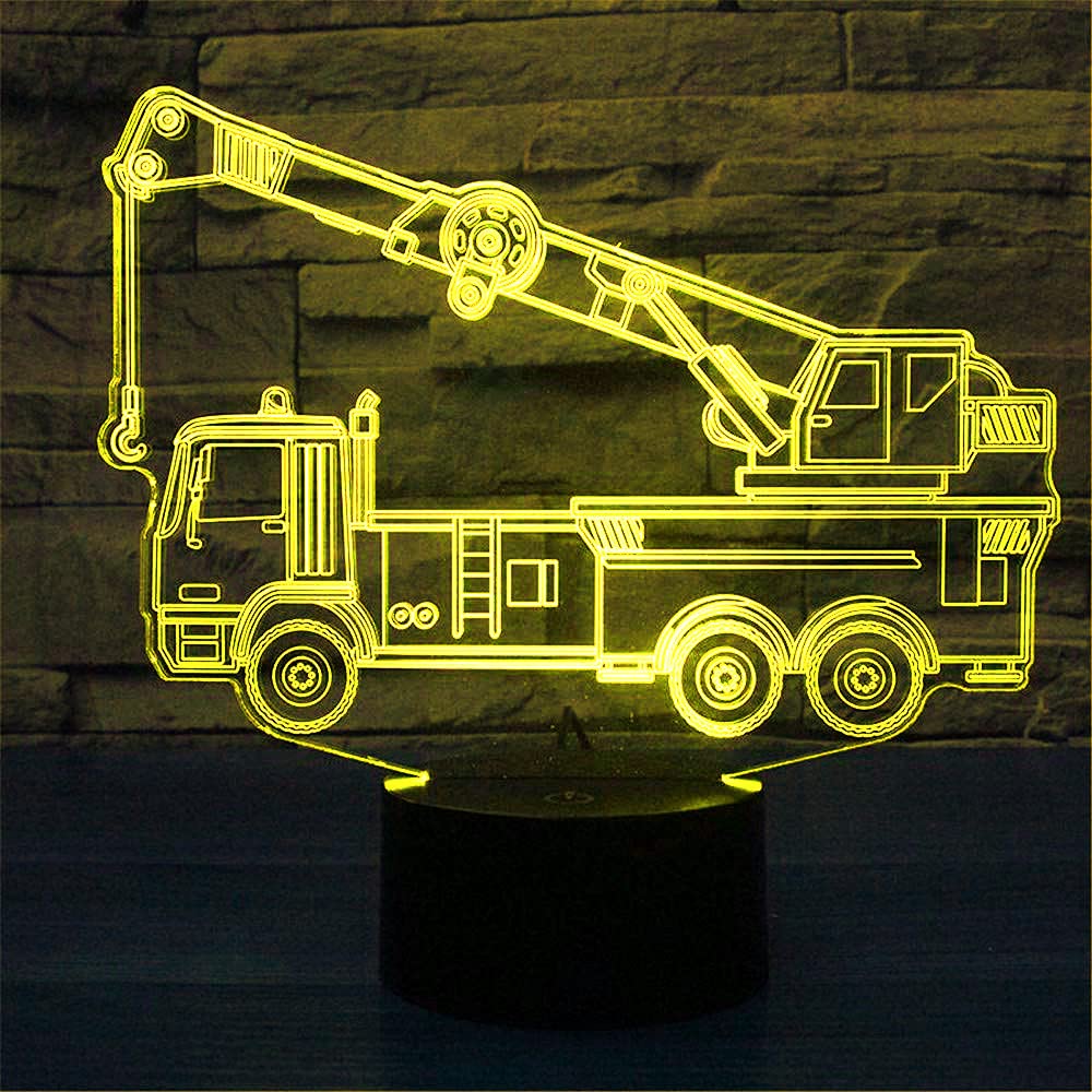 Jinson well 3D gru lampada luce notturna illusione ottica, 7 colori che cambiano tavolo tavolo decorazione lampade acrilico USB giocattolo