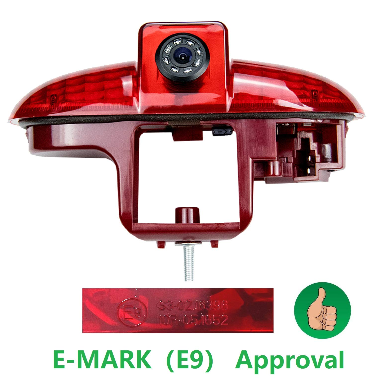 HD 720p Telecamera Retromarcia per Furgone Con Luci Led Terzo Stop Posteriore Telecamere posteriori per Renault Trafic Opel Combo Vauxhall Vivaro Nissan Primastar FIAT Talento 2001-2014