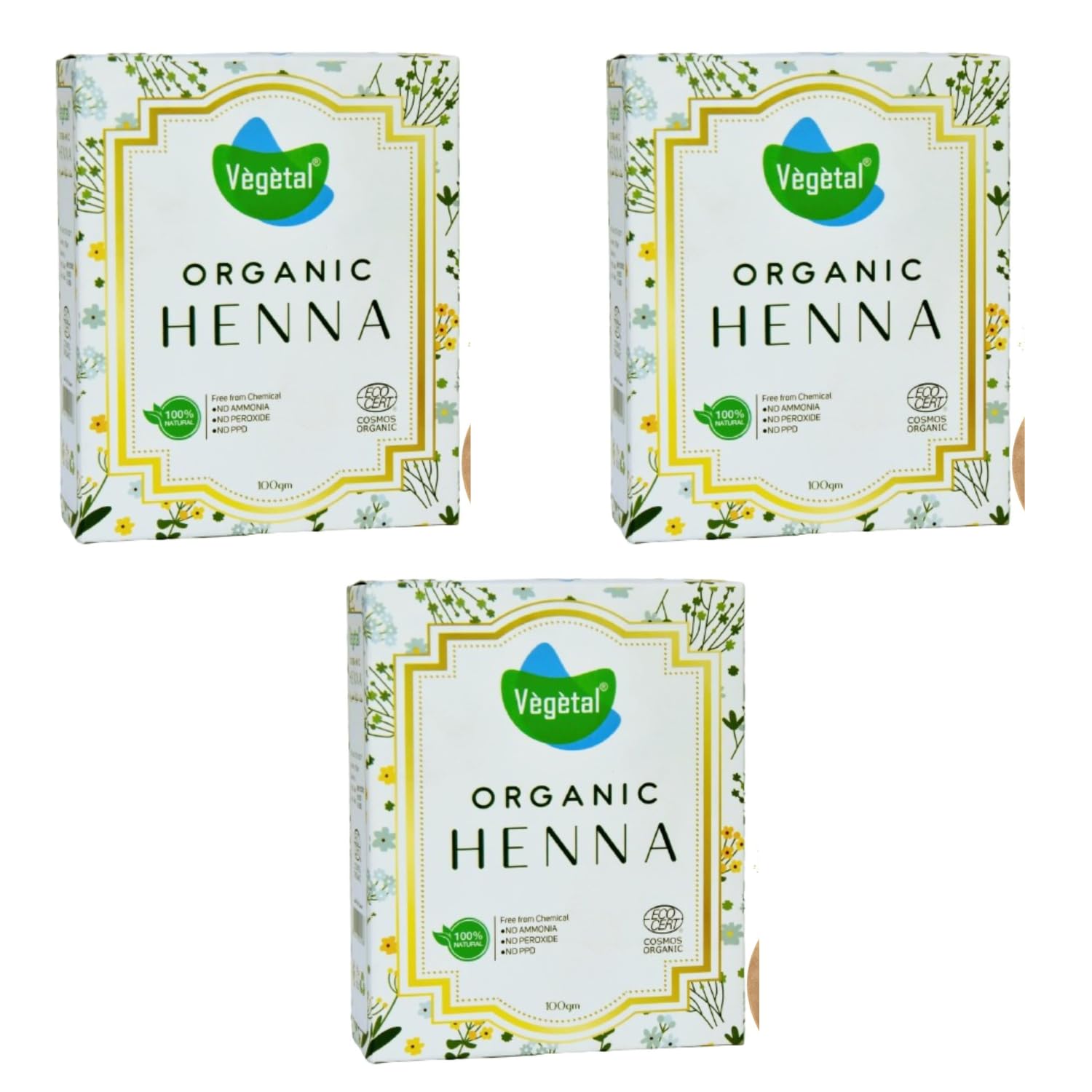 Vegetal Organic Henna Powder, 100% Natural, Chemical-Free, 100gm, Pack of 3-picture-30