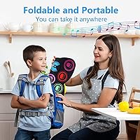 Vista 5 de Juego de batería electrónica de 9 almohadillas con conector para auriculares, altavoz, baquetas y pedales, regalos navideños para niños