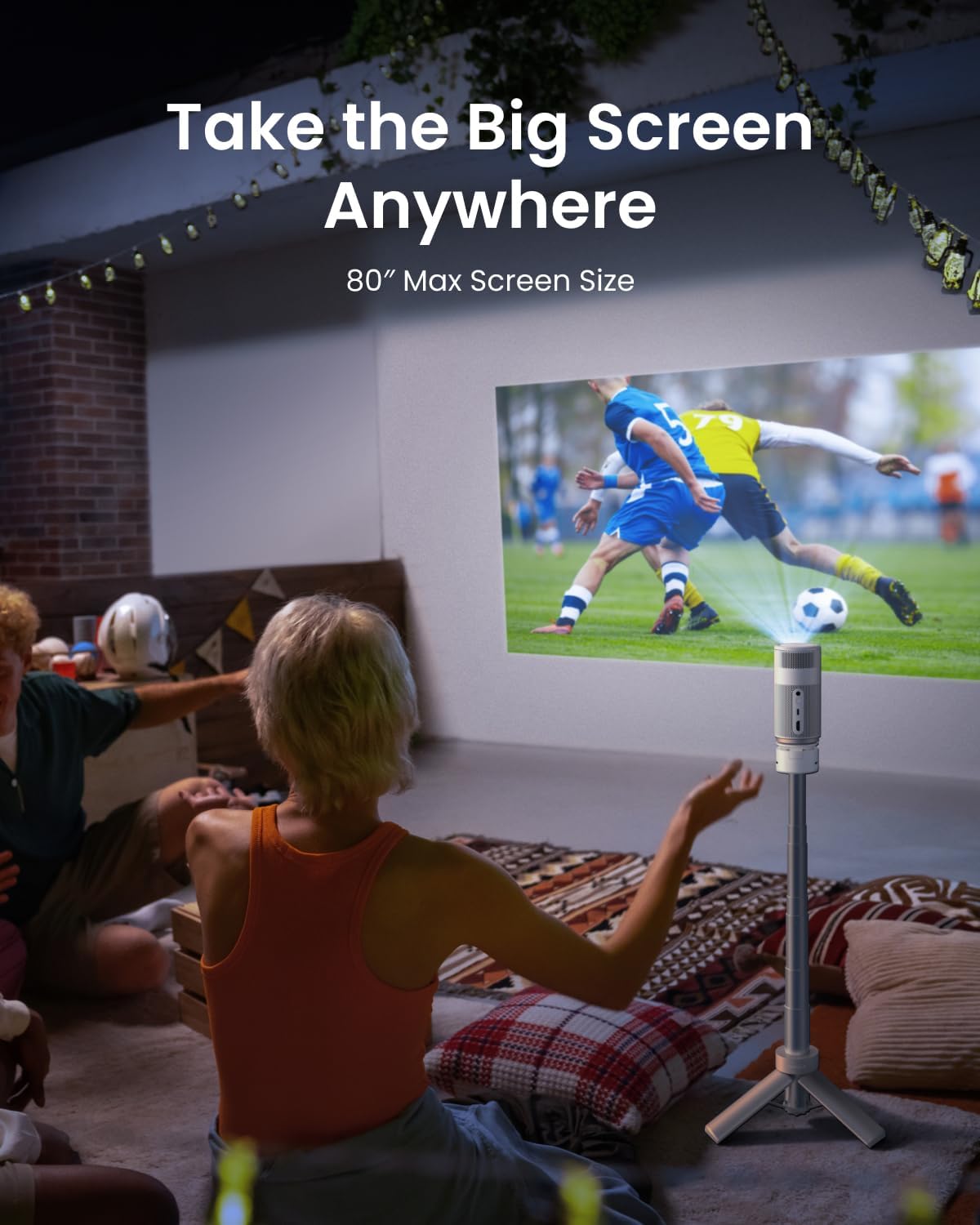 Projektor NEBULA Capsule Air Google TV, oficjalna licencja Netflix, inteligentny mini projektor 720p z Wi-Fi, 2 godziny odtwarzania (biały)