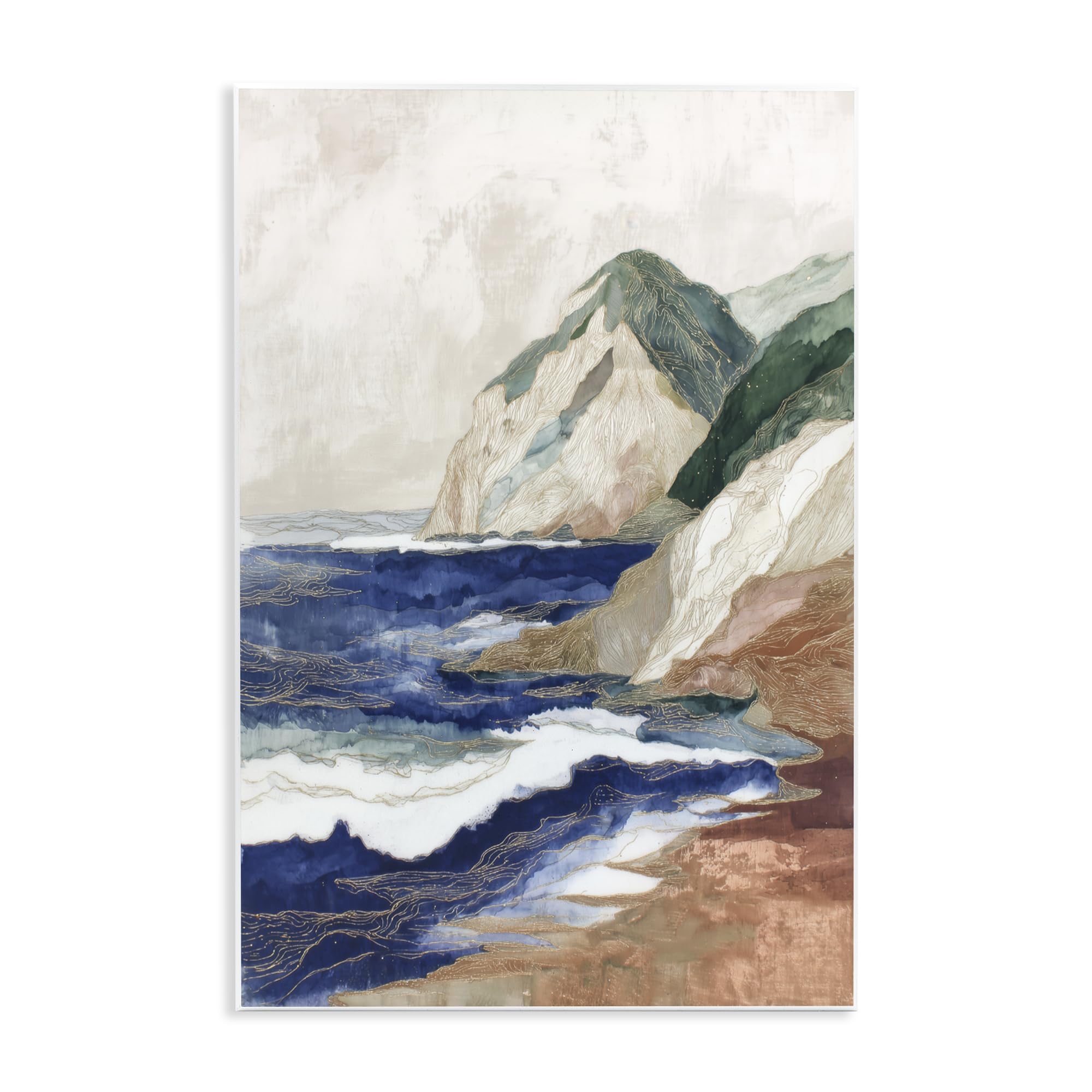 Cliffside Seascape Coastal, 25,4 x 38,1 cm impresión sobre placa de pared