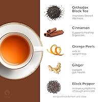 Vista 2 de Blooms & Leopard Bolsas de té negro prémium – Mezcla de té Sea Lion's Tea Time con cardamomo, clavo, canela, jengibre y pimienta negra – 20 bolsas