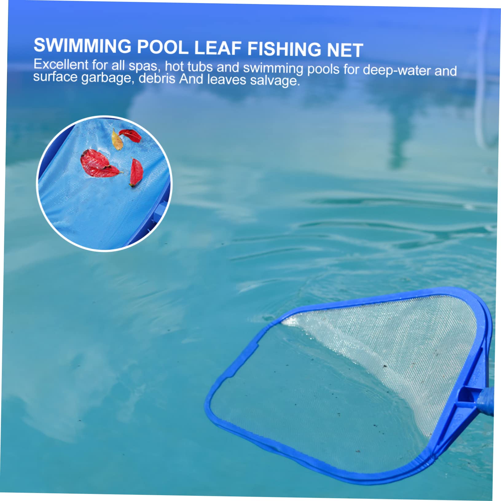 Didiseaon Kit de Skimmer de Piscina 1 Juego Plástico Azul Mango | Red de Malla Delicada, 5 Secciones Desmontables, para Piscina y Spa, Ligero, Filtra Partículas