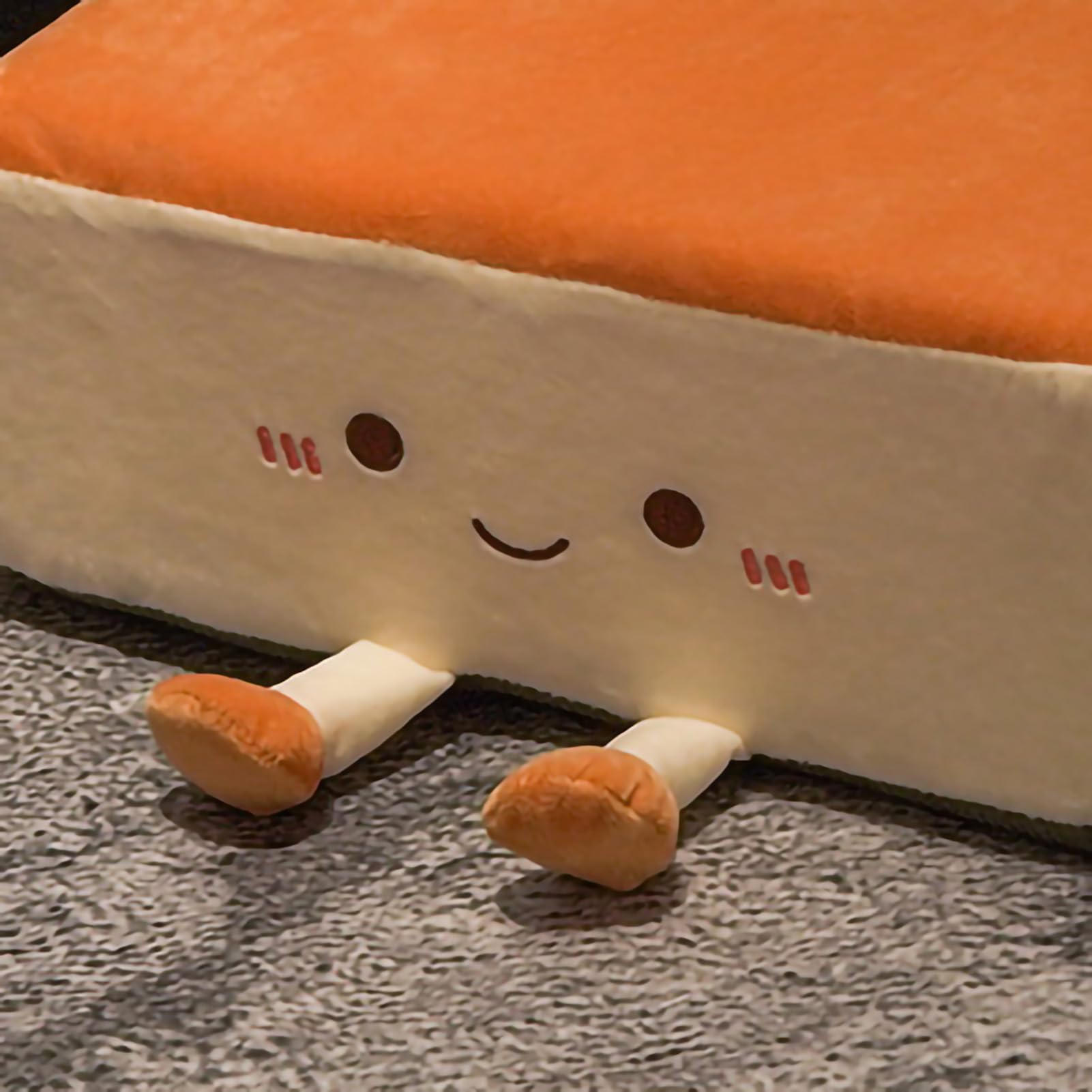 Cojín de Suelo con Forma de Dibujos Animados, Grueso, con Diseño Antideslizante, para Decoración del Hogar, Oficina, Coche, 1 Cojín para Asientos (Peluche con Forma de rombo marrón.)