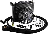 Vista 2 de Transmisión universal del motor de aluminio AN10 30 hileras kit de enfriador de aceite con soporte + manguera adaptadora+kit de ventilador de 7