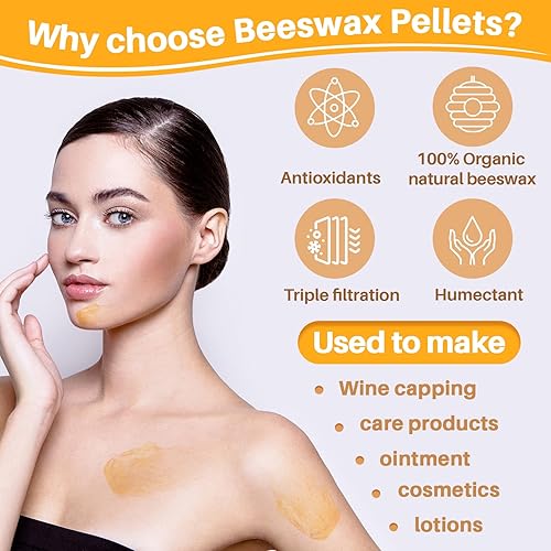 Miniatura 5 de CARGEN Pellets de cera de abeja natural amarilla, 47.90 oz, pastillas de cera de abejas puras a granel, gránulos de cera de abejas de grado