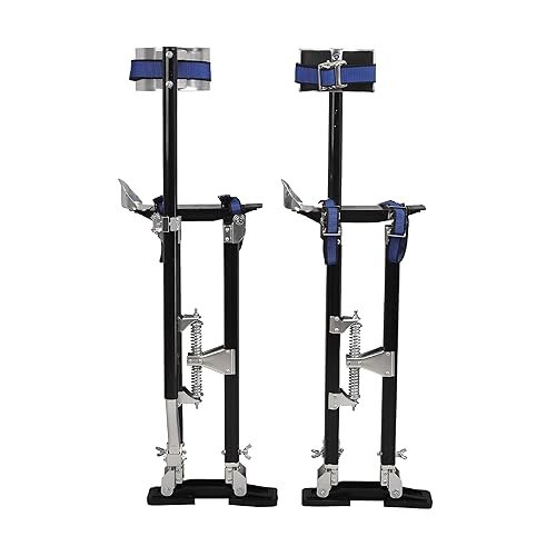 GESEXI Stilts ajustables para paneles de yeso de 15 a 23 pulgadas con rodilleras de protección para pintar pintor color plateado