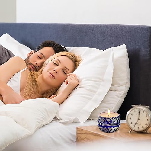 Miniatura 6 de Vela perfumada de cera de soja, 4.4 onzas, juego de viaje portátil de 4 unidades para decoración del hogar, yoga, meditación, relajación, reducción