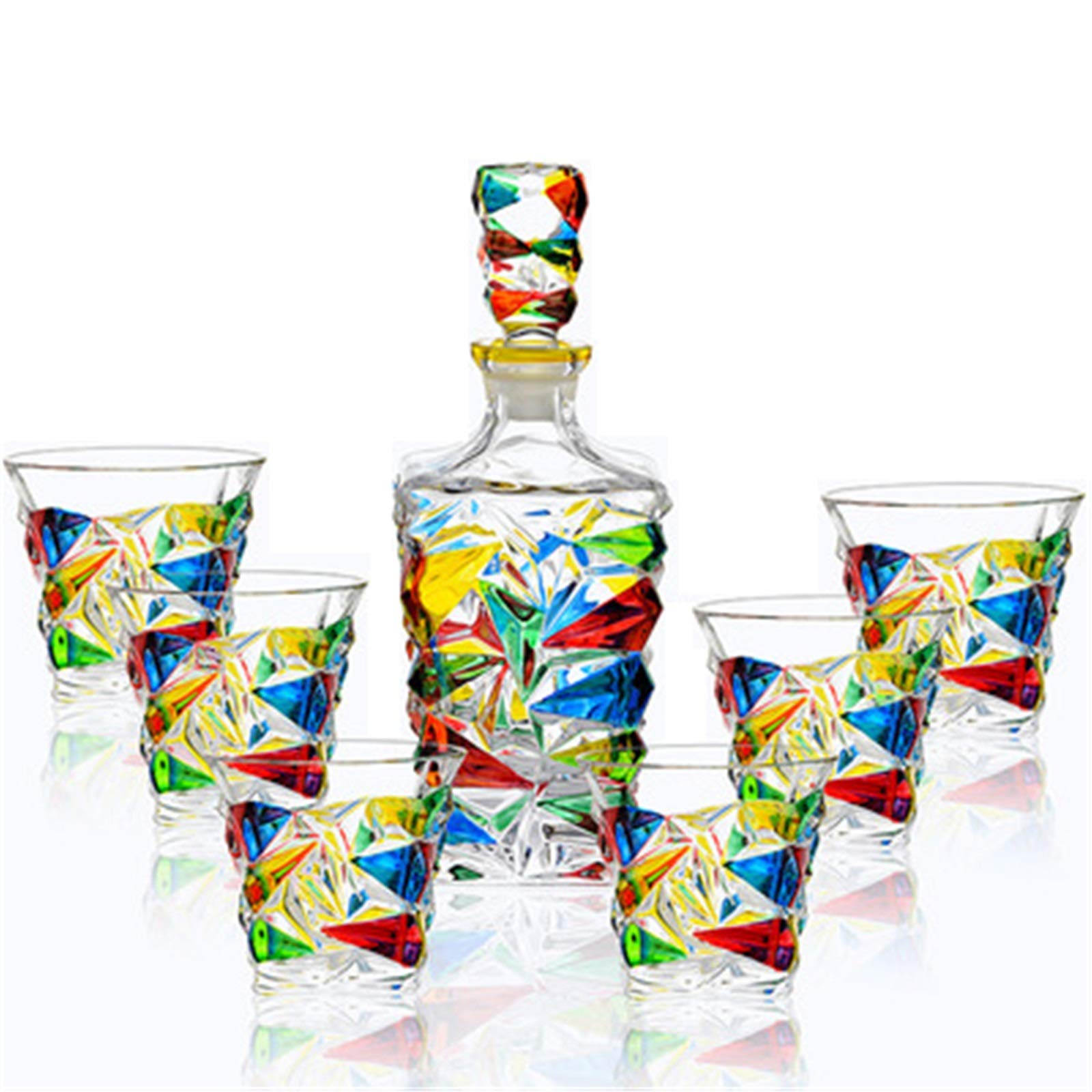 karafka do czerwonego wina Zestaw karafek do alkoholi Zestaw karafek i szklanek Karafka kryształowa 750 ml z 4 szklankami 300 ml