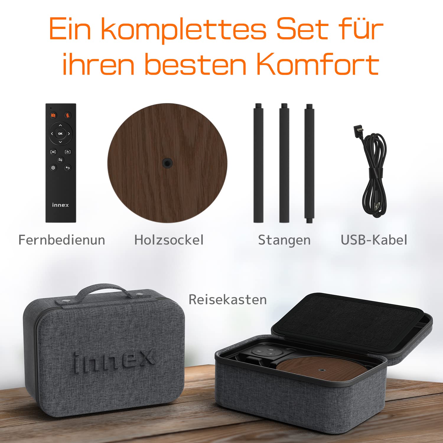 Innex Cube 4K 360° Videokonferenzkamera mit Mehreren KI-Modi | 2 Omnidirektionale Mikros, Fernbedienung, Plug & Play, Webcam für PC, Zoom, Teams, Open Space, Meetingraum