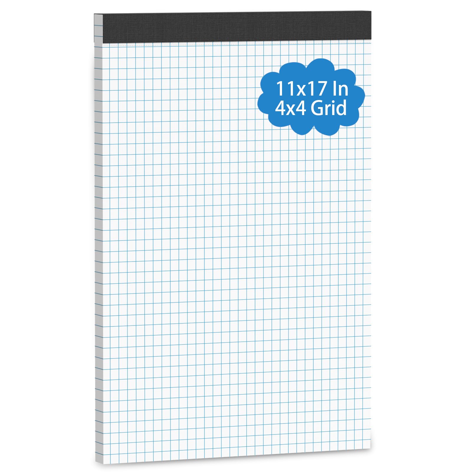 Blocco di carta a quadretti grandi, 28 x 43 cm, carta a quadretti da 4 x 4, blocco a quadrille per blueprint, 30 fogli di carta per ingegneria, carta da disegno, carta per innesto per architetto