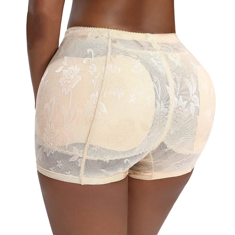 Braguitas Acolchadas De Talle Bajo con Efecto Lifting De Cadera para Mujer, Lencería Sin Costuras con Efecto Push-up Y Control De Glúteos. Skin Color M