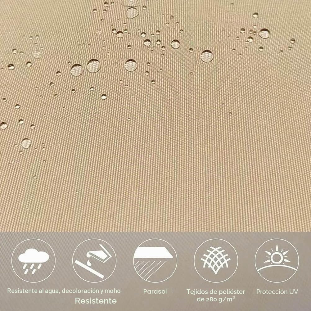 Lona para toldo Exterior, Tela de Repuesto para toldo, Tela Impermeable Ripstop, poliéster 320 g, Estructura no incluida,Camel,(10x8.2ft) 3x2.5m