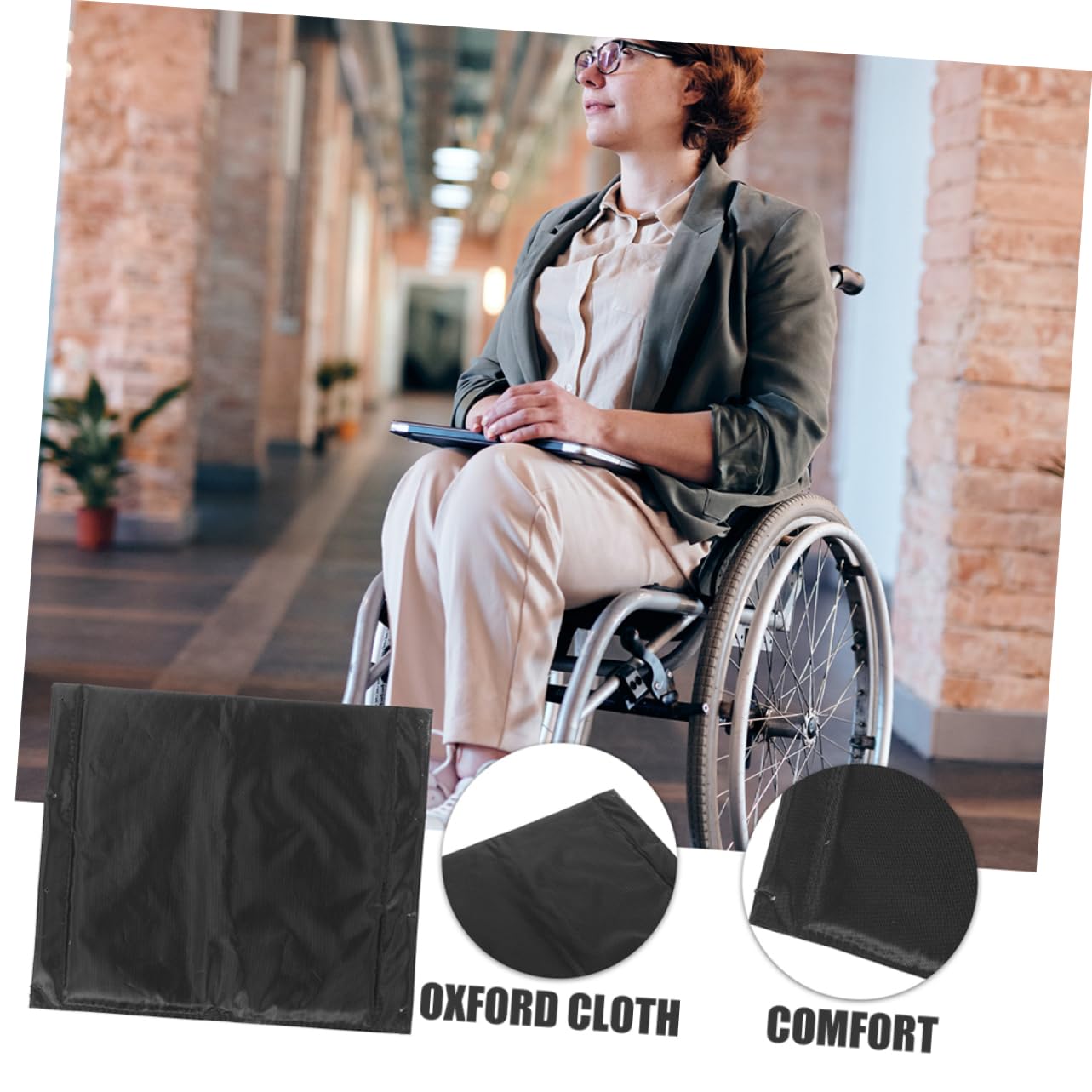 Happyyami Cojines para Silla De Ruedas De Tela Oxford Antideslizantes 2 Piezas para Adultos, Diseño Transpirable Compatible Sillas De Ruedas, Uso Diario y Movilidad