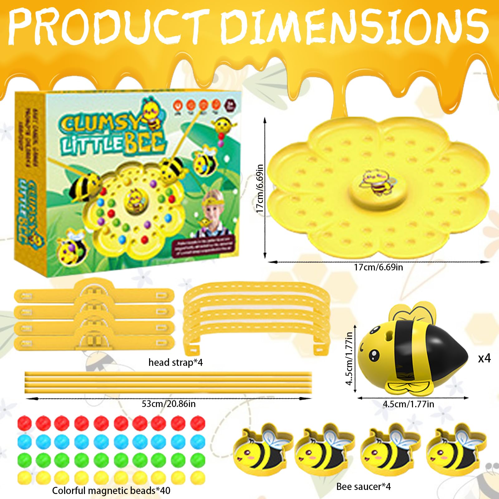 Bienen Perlen Abenteuer,Interactive Magnetischer Bienenspiel Angelfischere,Magnetisches Tisch Angelspiel Zum Bienen und Bohnenpflücken for Boys and Girls für 2-4 Personen