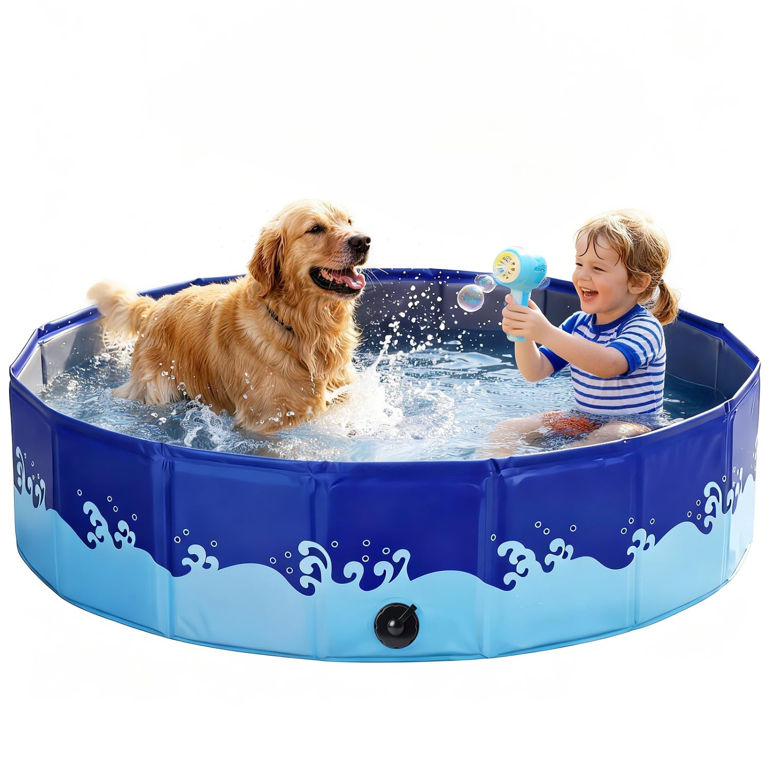 Nobleza Piscina per Cani Grandi e Piccoli, Piscina Pieghevole, Vasca da Bagno Rigida per Cani e Gatti, 160 * 30cm