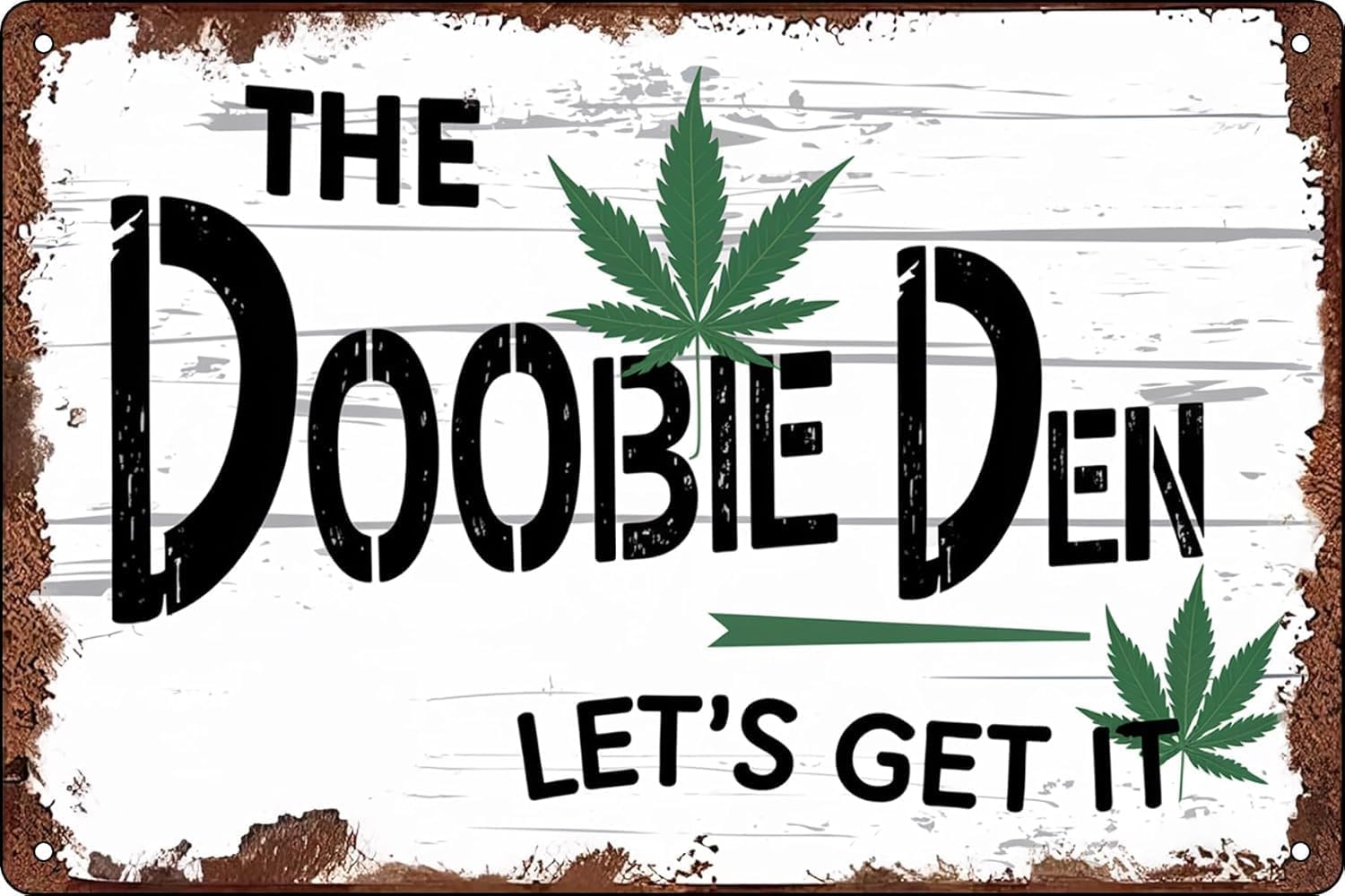 Weed Vintage Metal Tin Signs the Doobie Den Let's Get Lit for Home Bar Pub Cafe Farm Garden Garage Wall Decor 12x8 Inch