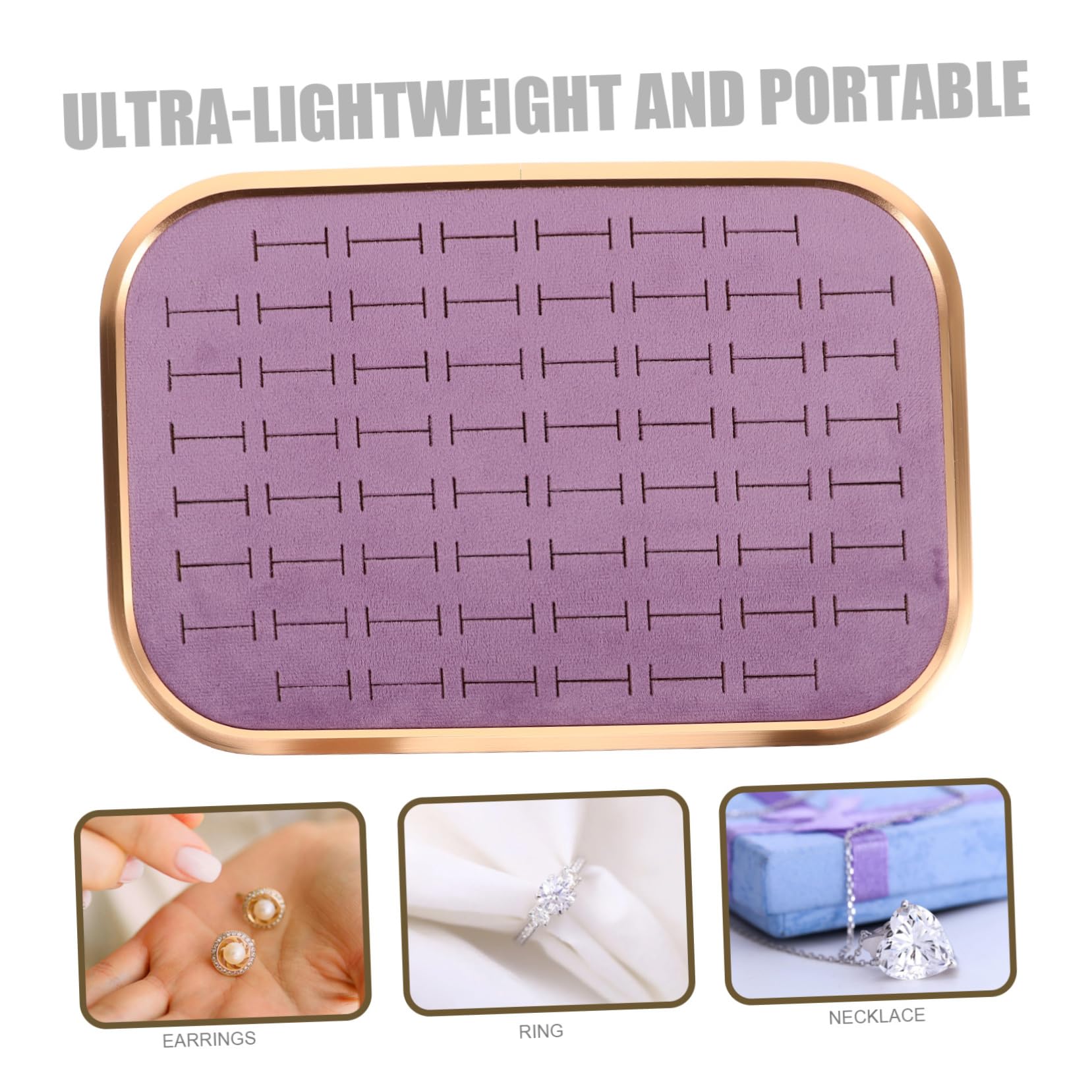 Gatuida Bandeja Organizadora para Joyas de Terciopelo Compartimentos Apilables Inserto para Soporte para Anillos Pendientes y Collares Diseño Rectangular Compacto para Mujeres y Niñas