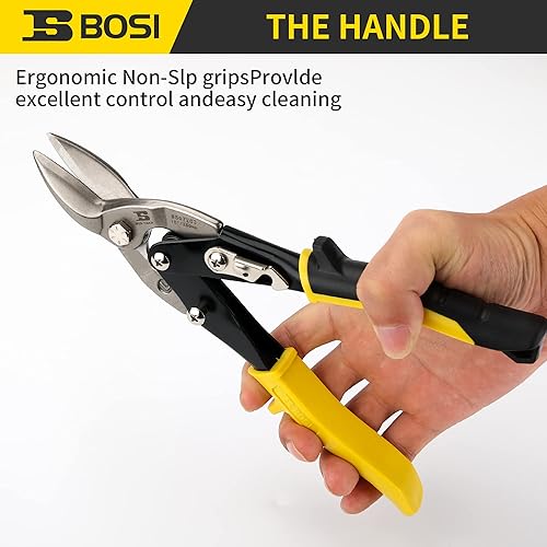 Miniatura 7 de Tijeras de hojalata de aviación de 10 pulgadas, corte a la izquierda, cortador de chapa de alta resistencia, tijeras de corte de chapa de metal de