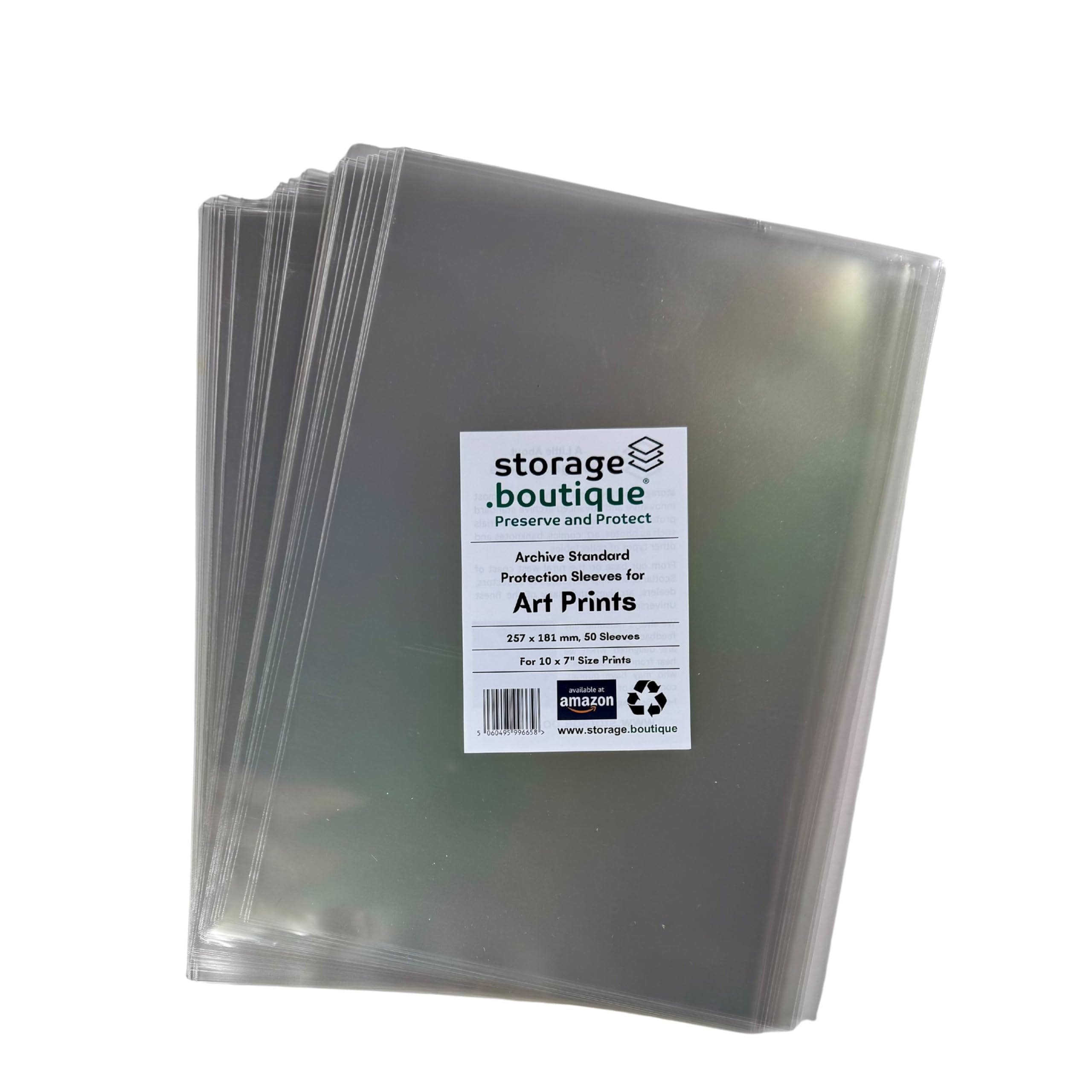 storage.boutique Art Print Protection Sleeves, Archive Standard, Acid Free, 10 x 7 inches, 257 x 181 mm, 50