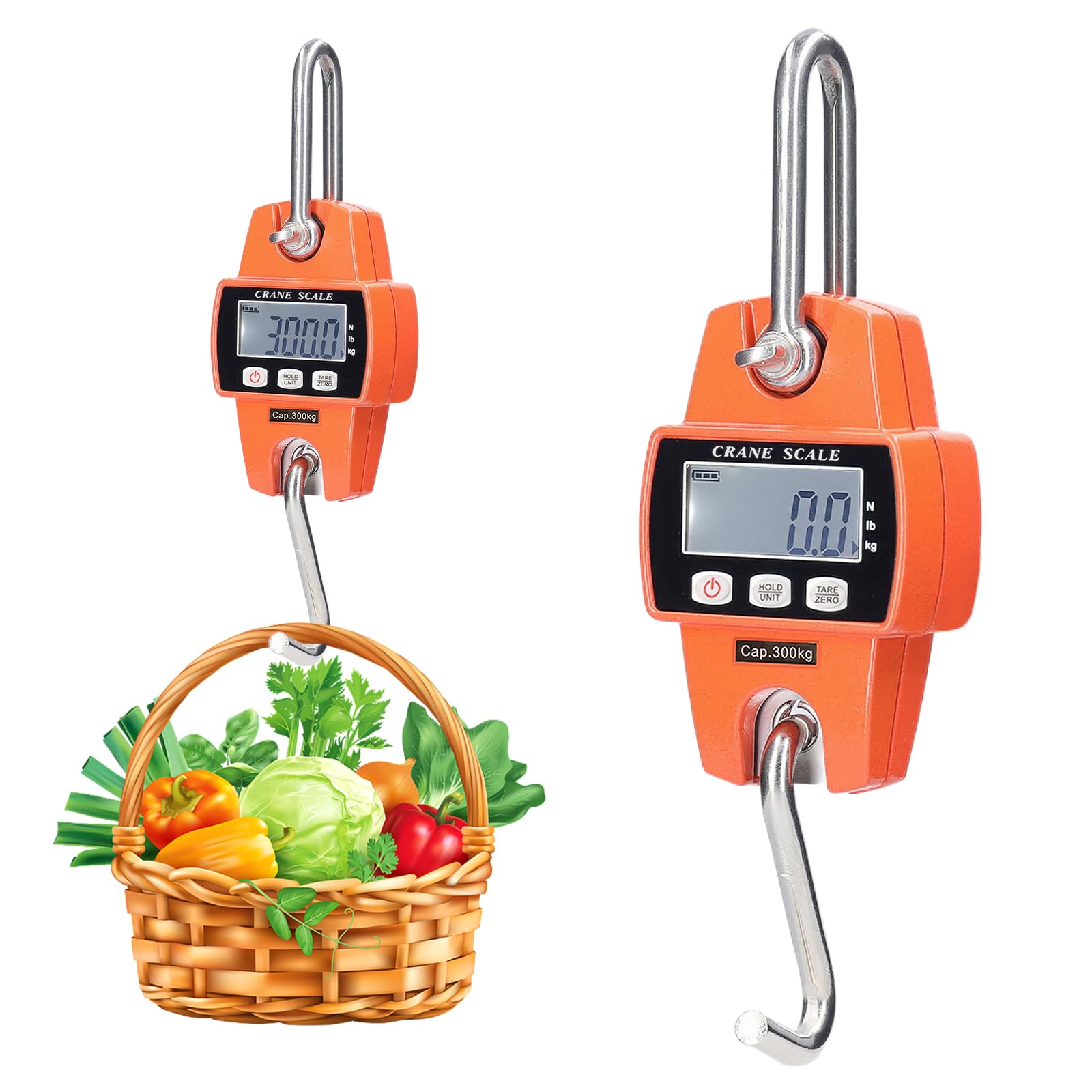 balance et numérique : Mini balance à bagages LCD suspendue 300 kg - Portable avec crochet - Idéale pour usine, ferme, chasse