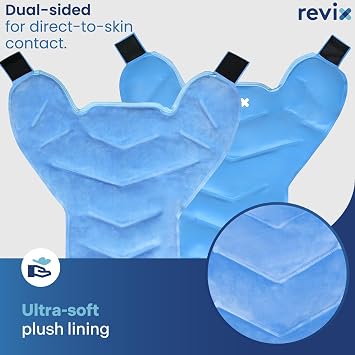 REVIX Large Ice Pack for Back & Shoulder, Reusable Gel Cold Wrap, Blue