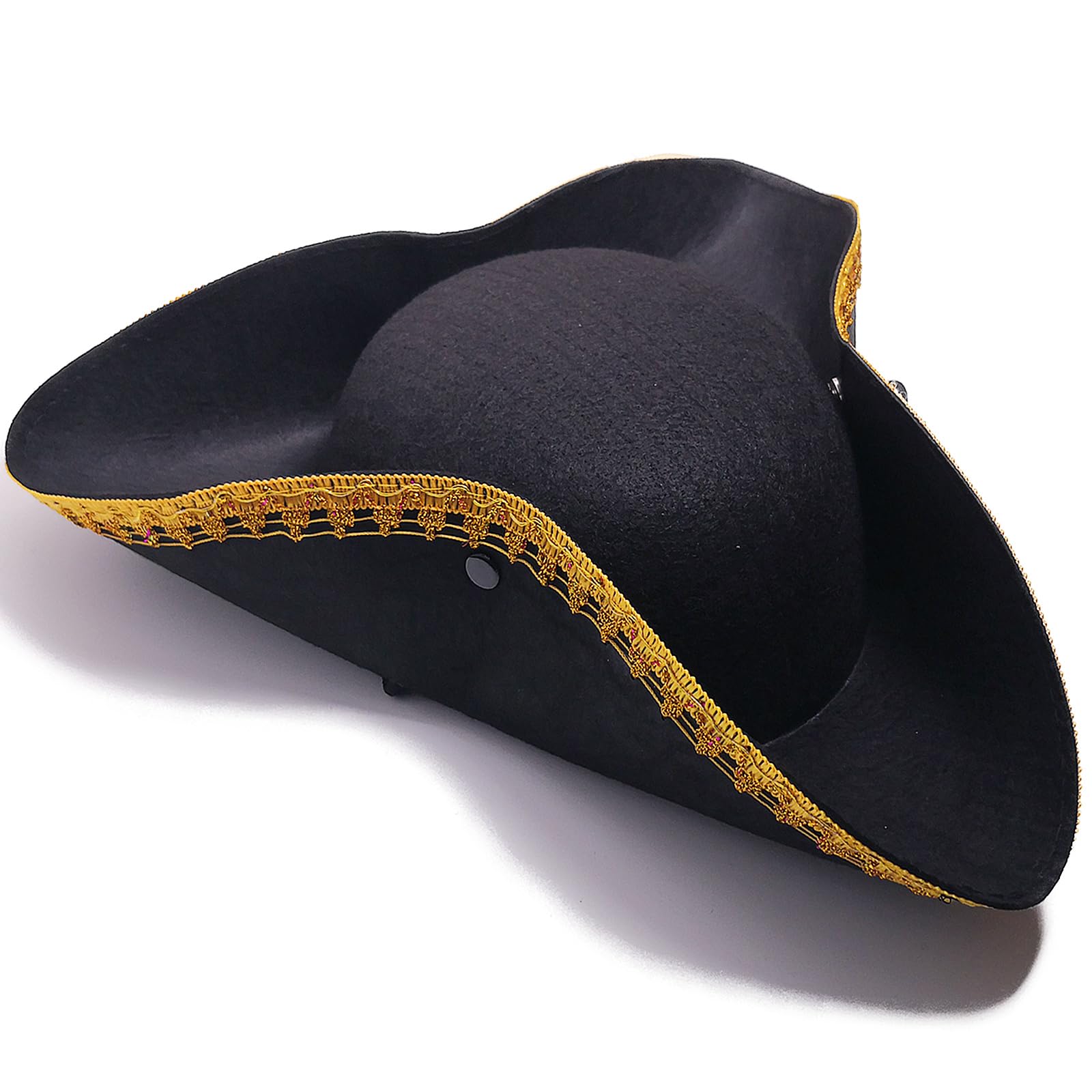 EaciTown Colonial Tricorn Hat Halloween Pirate Hats Men Adult Kids Captain Hook Hat Musketeer Hat Masquerade Party Revolutionary War Costume