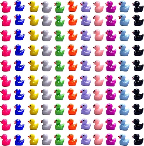 110 piezas mini dijes de resina de limo de pato, figuras de pato en miniatura, microhadas, jardín, paisaje, acuario, casa de muñecas, adorno de