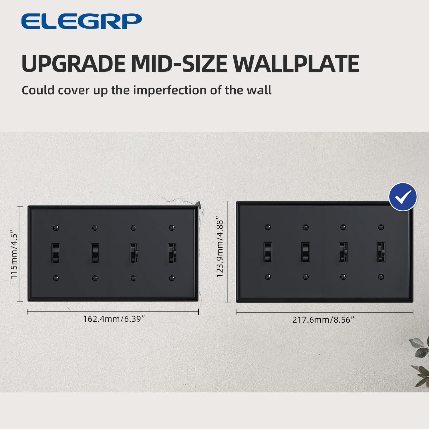 Black Toggle Switch Wall Plates - Durable & Easy Install -5